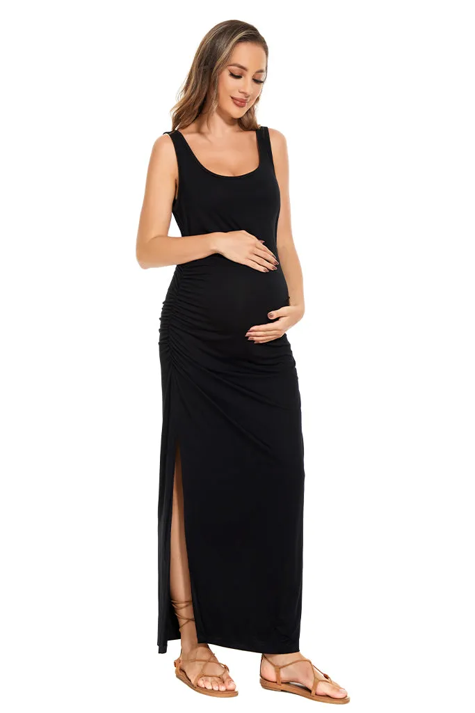 Smallshow Summer Sleeveless Maternity Maxi Dress