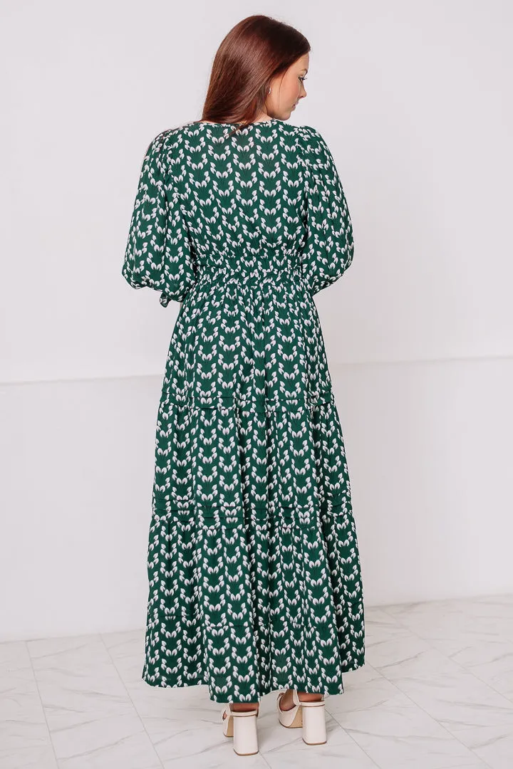 Snowy Event Printed Maxi Dress