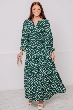 Snowy Event Printed Maxi Dress