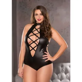 Strappy Teddy - Black - Plus Size