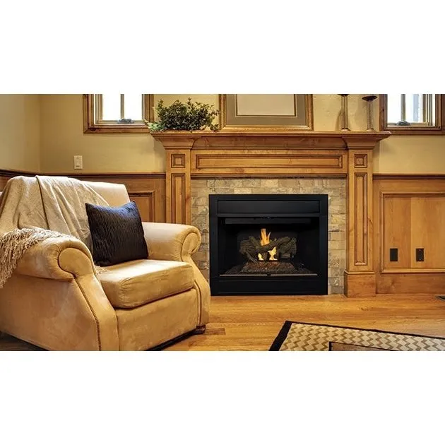 Superior 36"/42" B-Vent Gas Fireplace, Millivolt/Electronic, Radiant Clean Face, With White Stacked Interior Panels - BRT4336TMN-B