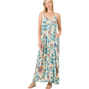 Teal Tie Dye French Terry Maxi Dress