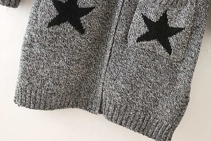 Thick Winter Knitted Star Cardigan Coat