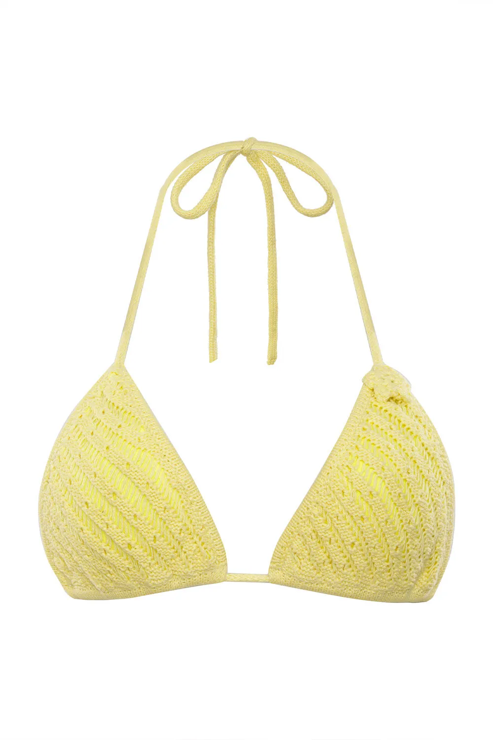 Tide Crochet Triangle Bikini Top - Honey Butter