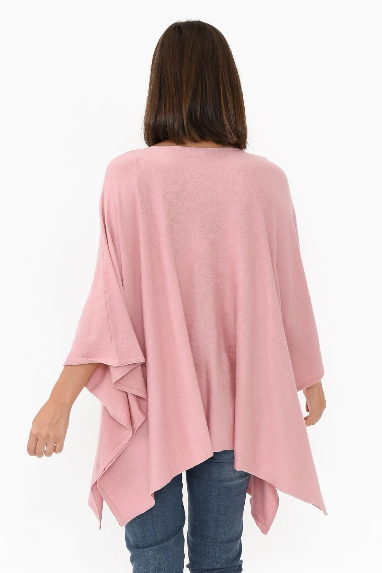 Timothy Pink Cotton Stretch Poncho