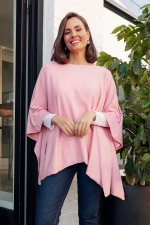 Timothy Pink Cotton Stretch Poncho