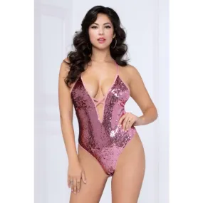 Two-Tone Sequin Teddy - Pink/gold - Large