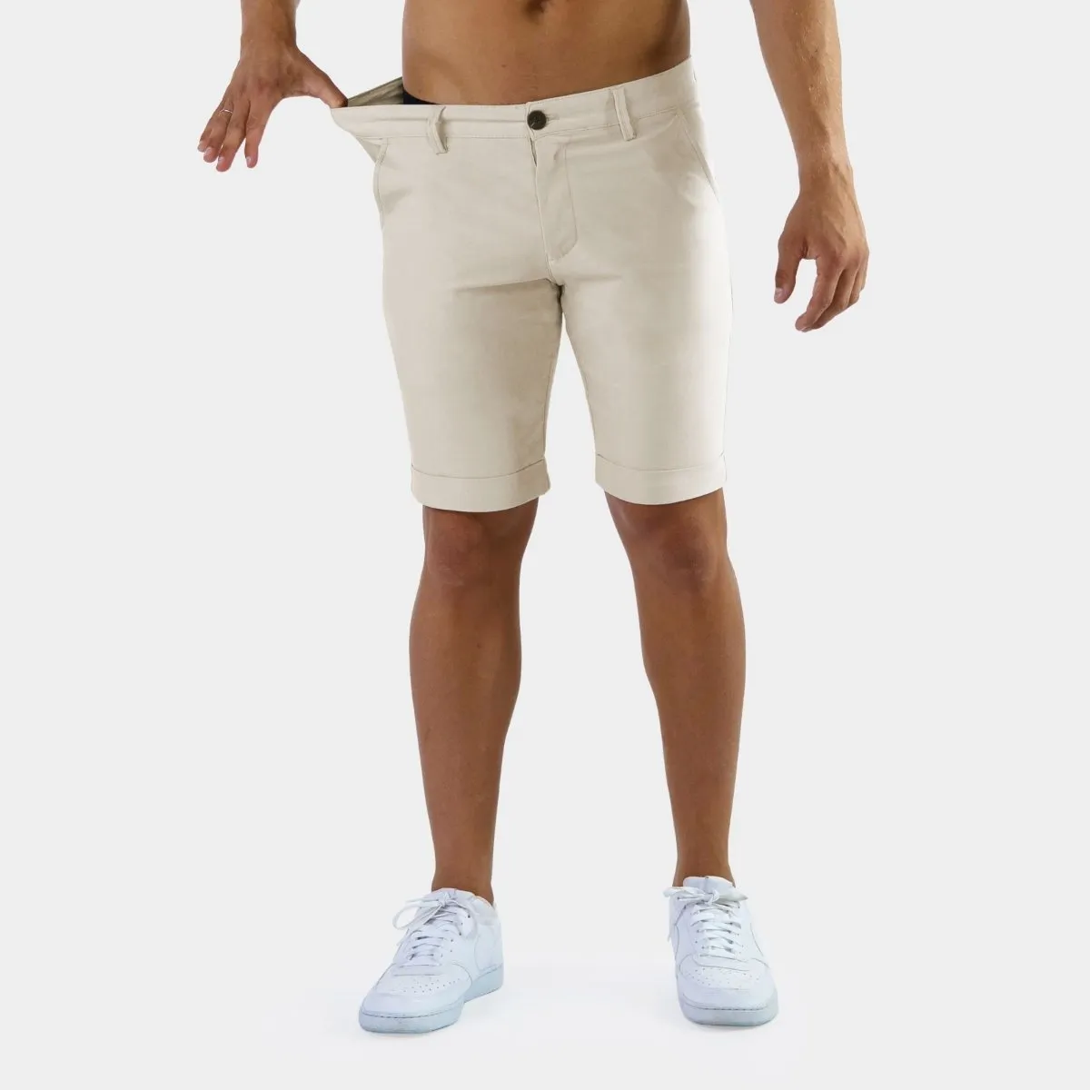 Ultra-Stretch 9” Chino Shorts - Cream