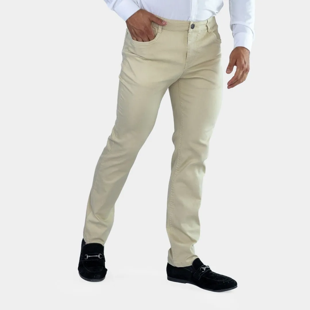 Ultra Stretch Chino Pants - Slim Fit - Cream