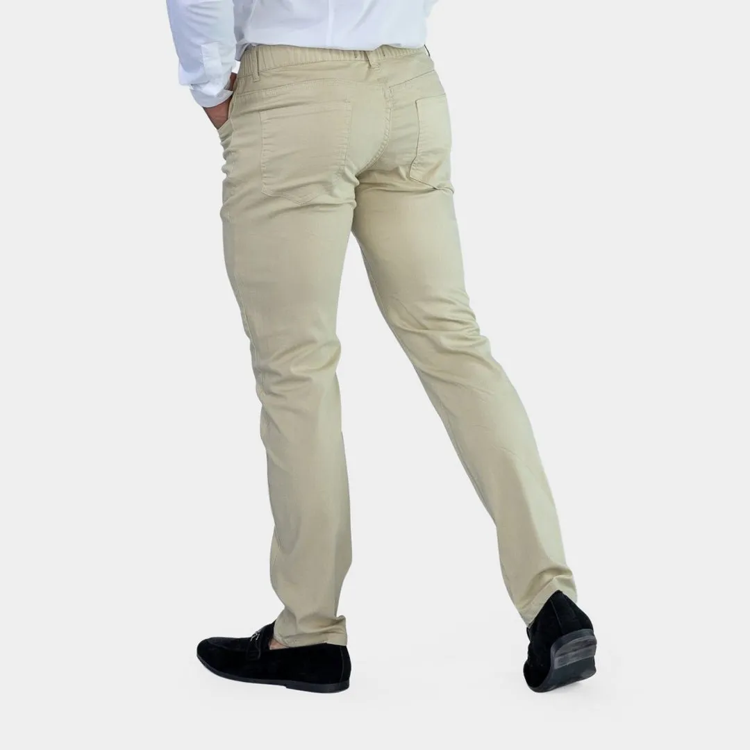 Ultra Stretch Chino Pants - Slim Fit - Cream