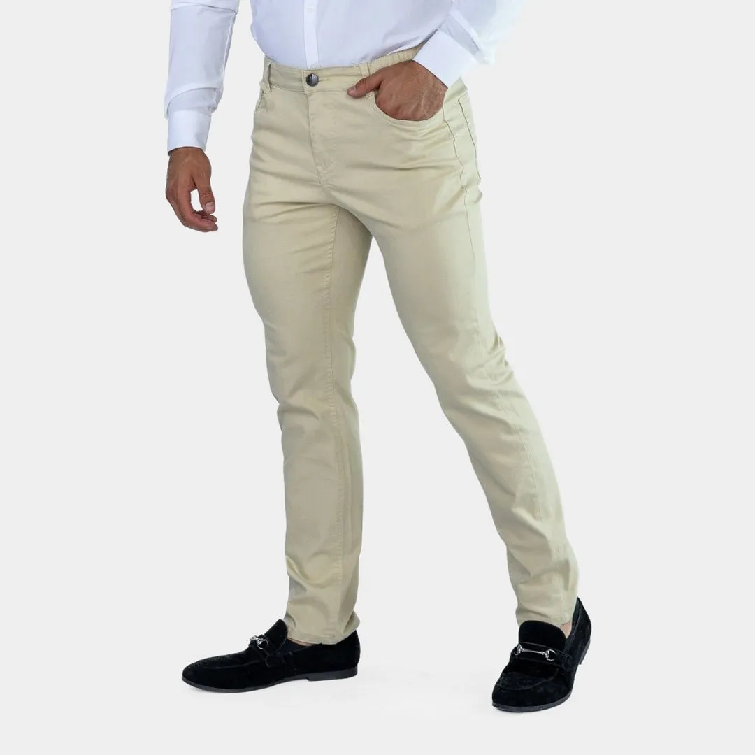 Ultra Stretch Chino Pants - Slim Fit - Cream