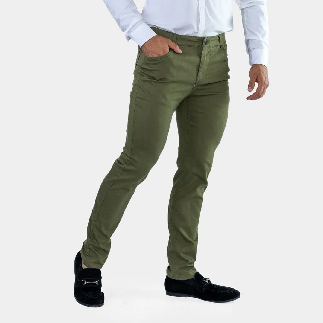 Ultra Stretch Chino Pants - Slim Fit - Olive