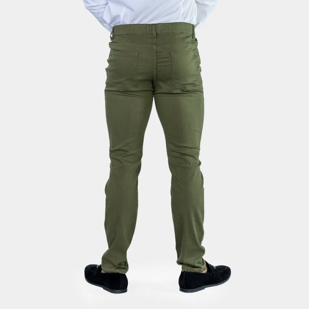 Ultra Stretch Chino Pants - Slim Fit - Olive