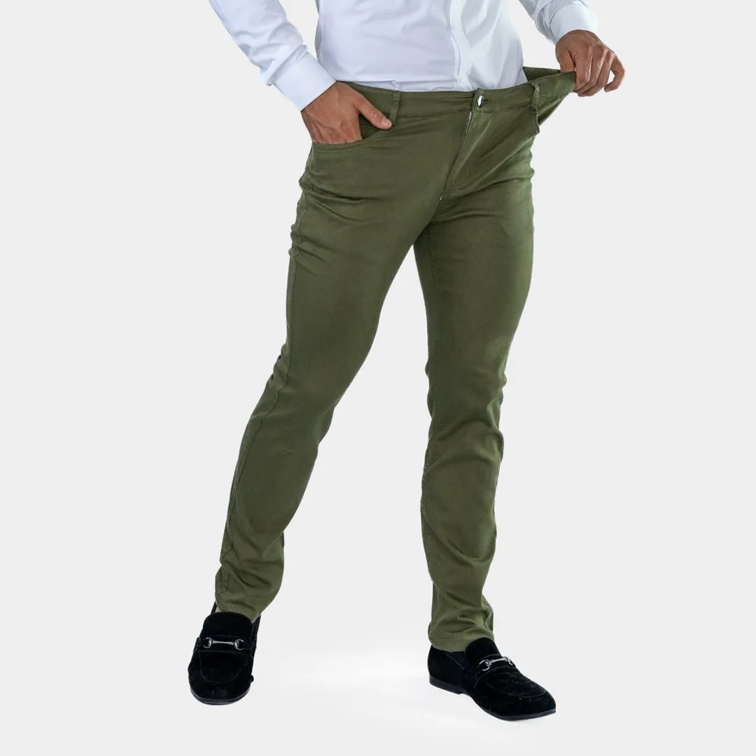 Ultra Stretch Chino Pants - Slim Fit - Olive