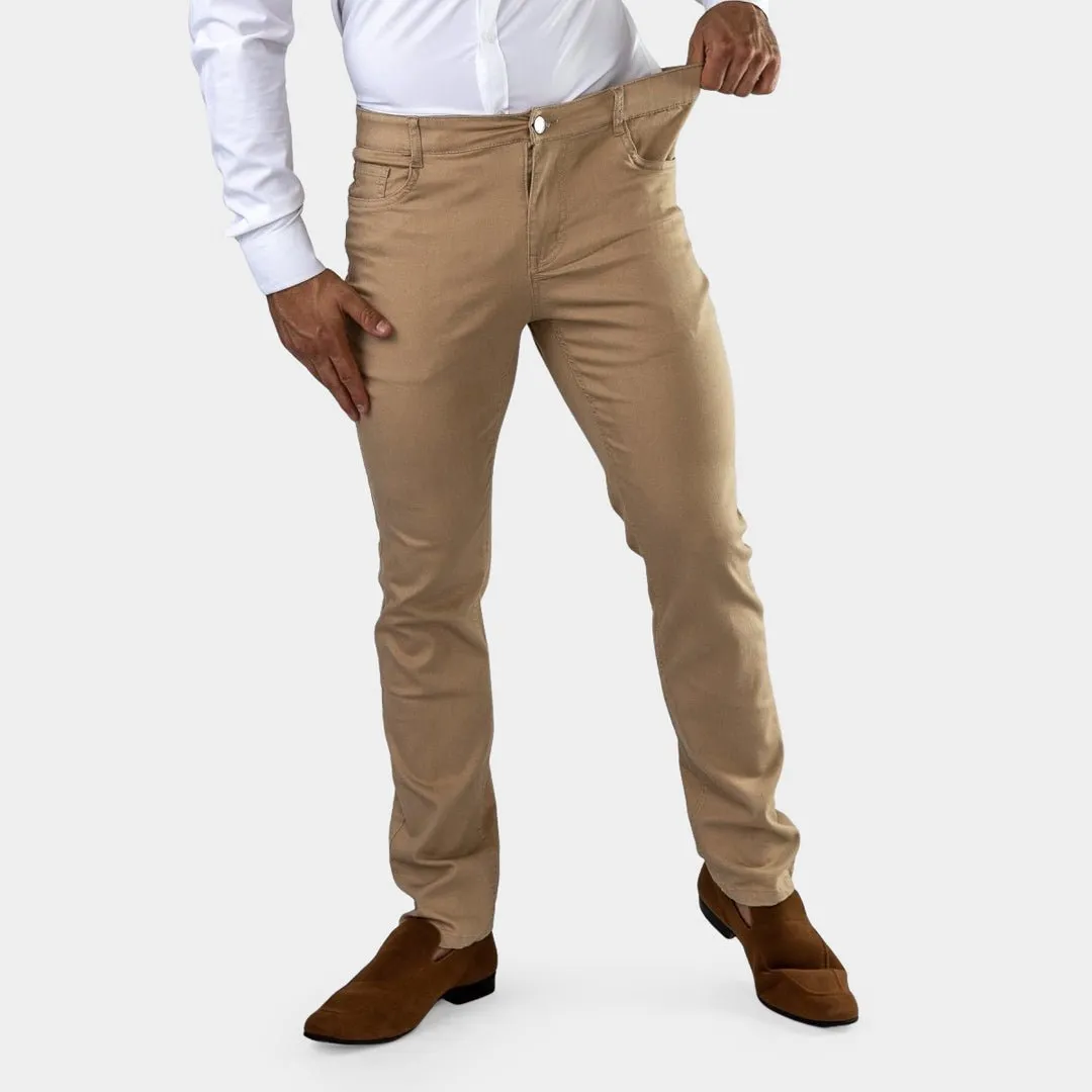 Ultra Stretch Chino Pants - Slim Fit - Tan