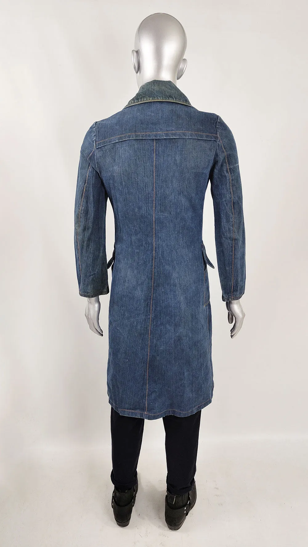 Vintage Mens 1970s The Wild Mustang Co. Denim Pea Coat