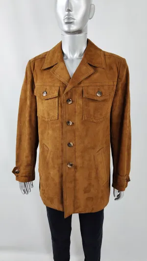 Vintage Mens Brown Suede Jacket, 1960s