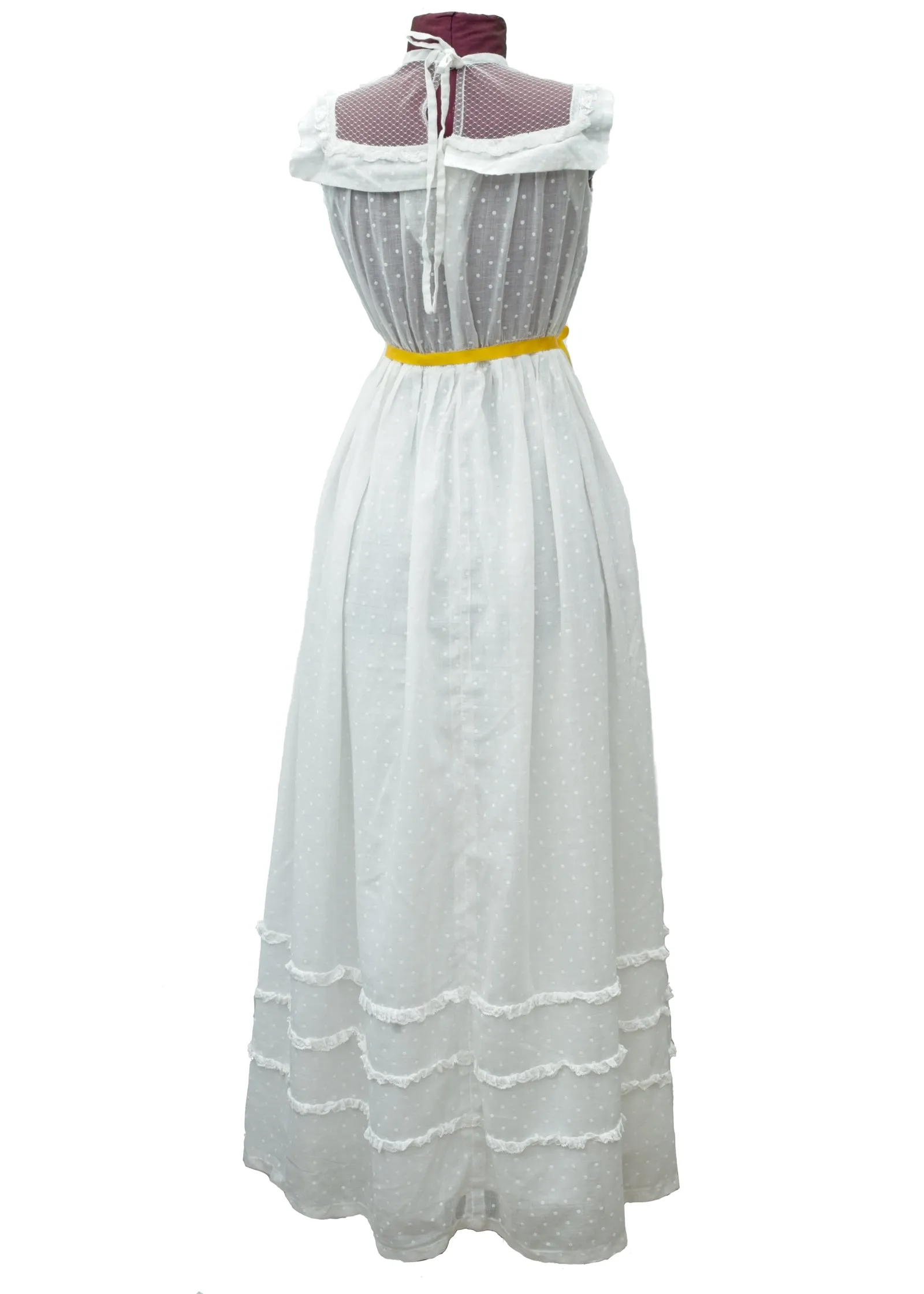 Vintage White Gauze Cotton Lawn Dress • Edwardiana Style