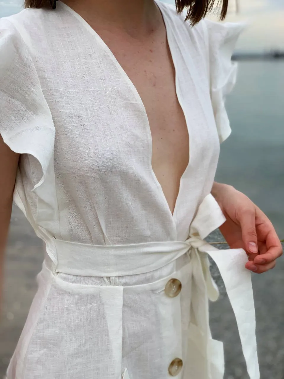 White Linen Maxi Dress