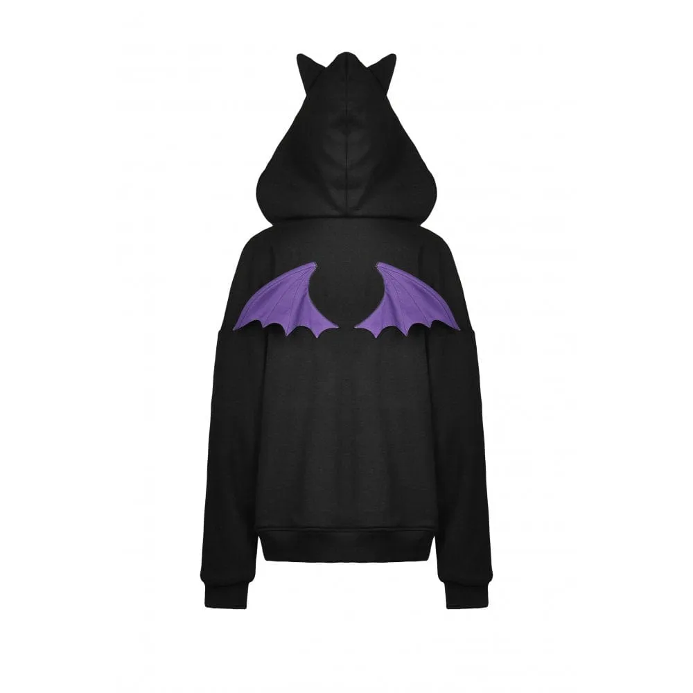 Women's Grunge Bat Wing Coat with Cat Ears Hood